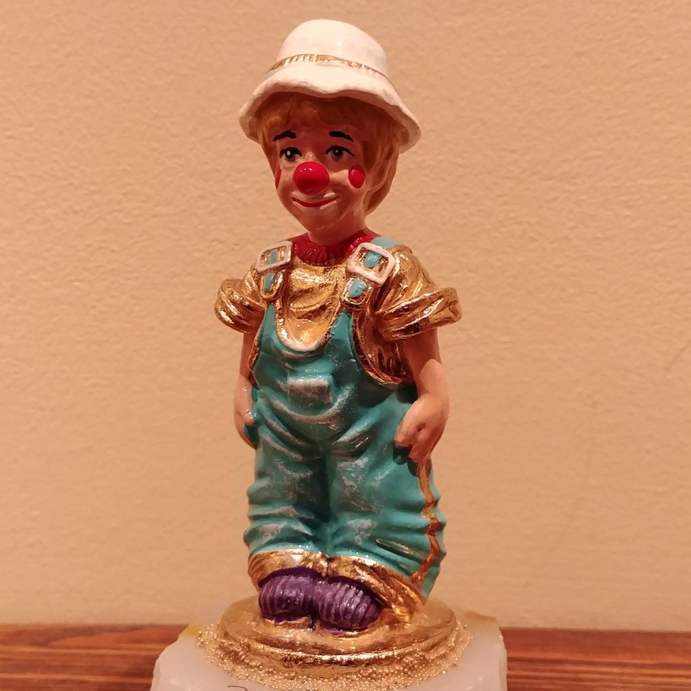 Vintage Ron Lee Clown "Rascal" Figurine Paperweight on Marble Base Signed 1999